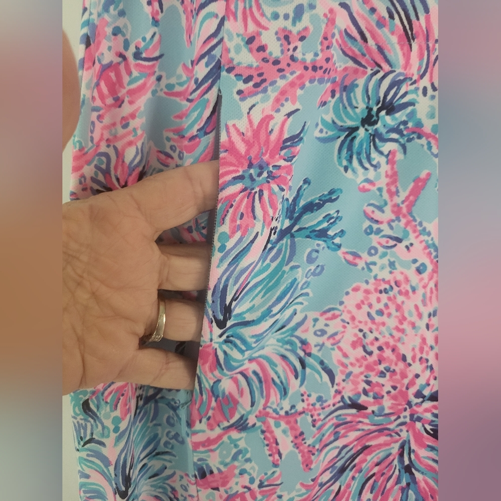 Lilly Pulitzer Luxletic Dress in Blue and Pink Floral - Picture 7 of 12